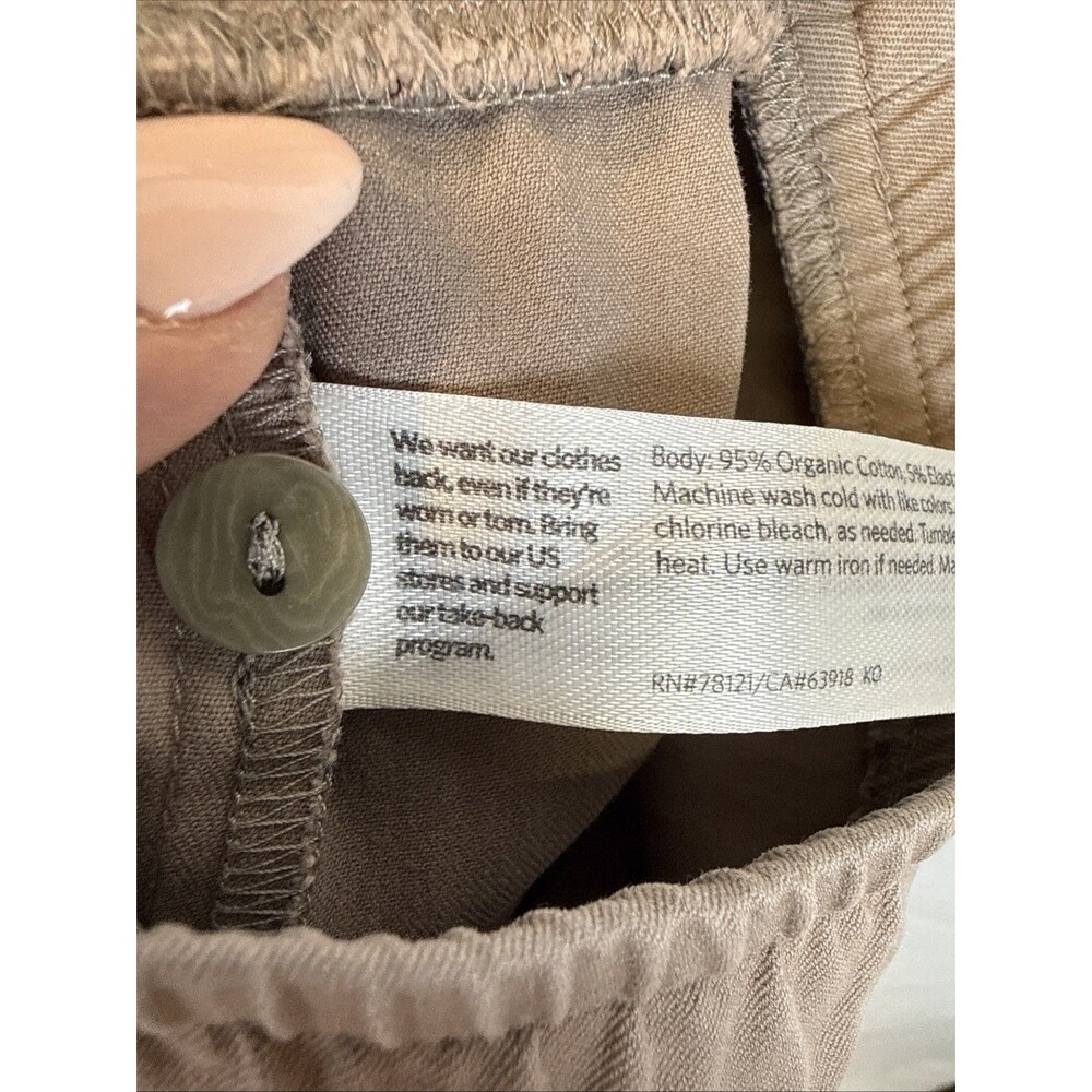 Eileen Fisher XL Stone Organic Cotton Stretch Slim Ankle Pant Side Zip 38 Waist - Picture 5 of 6